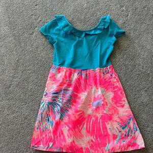 Lilly Pulitzer Teal and Pink Kids Dress